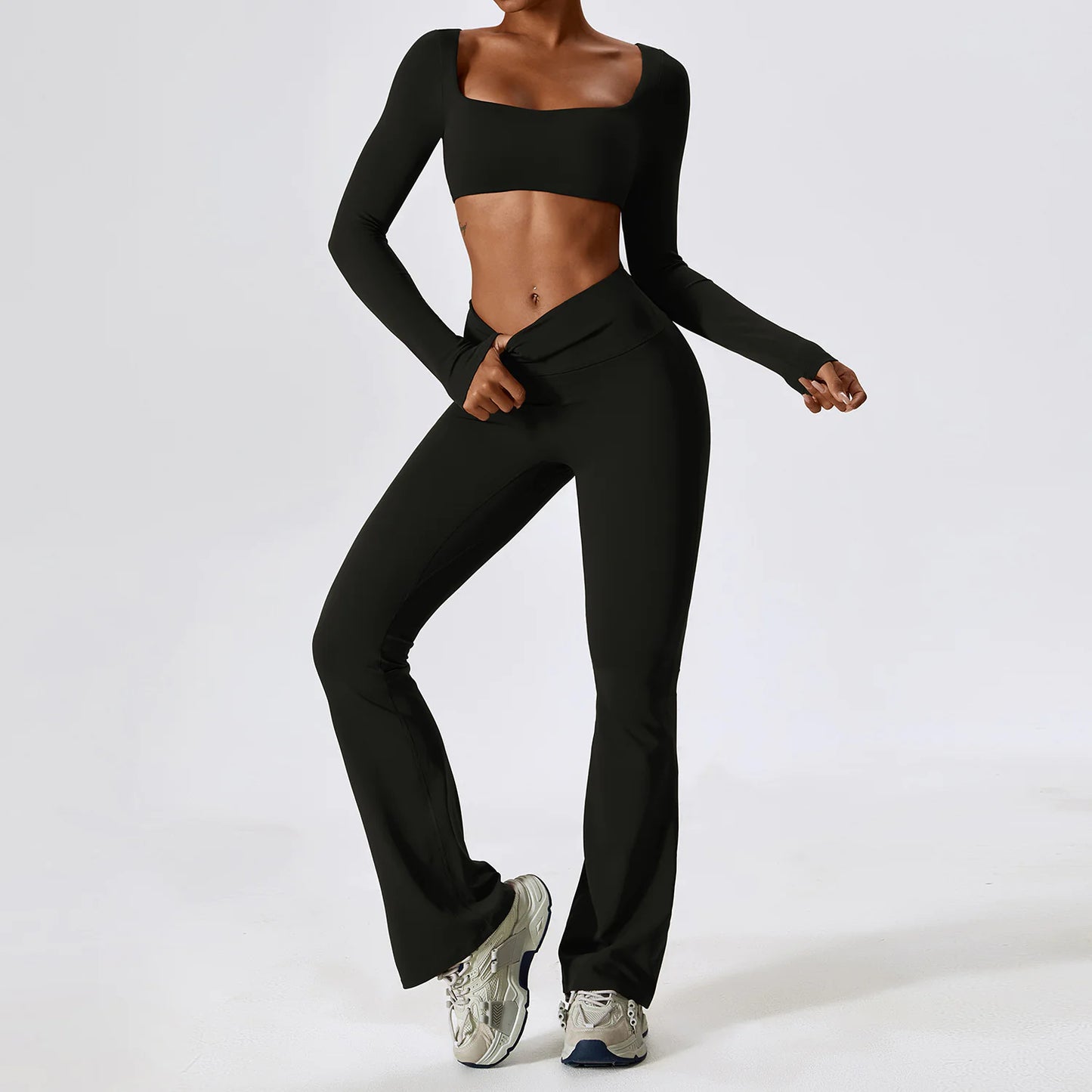2-piece yoga outfit for women-stretchy and seamless