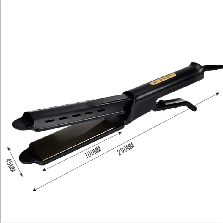 Ceramic flat iron hair straightener with adjustable heat settings
