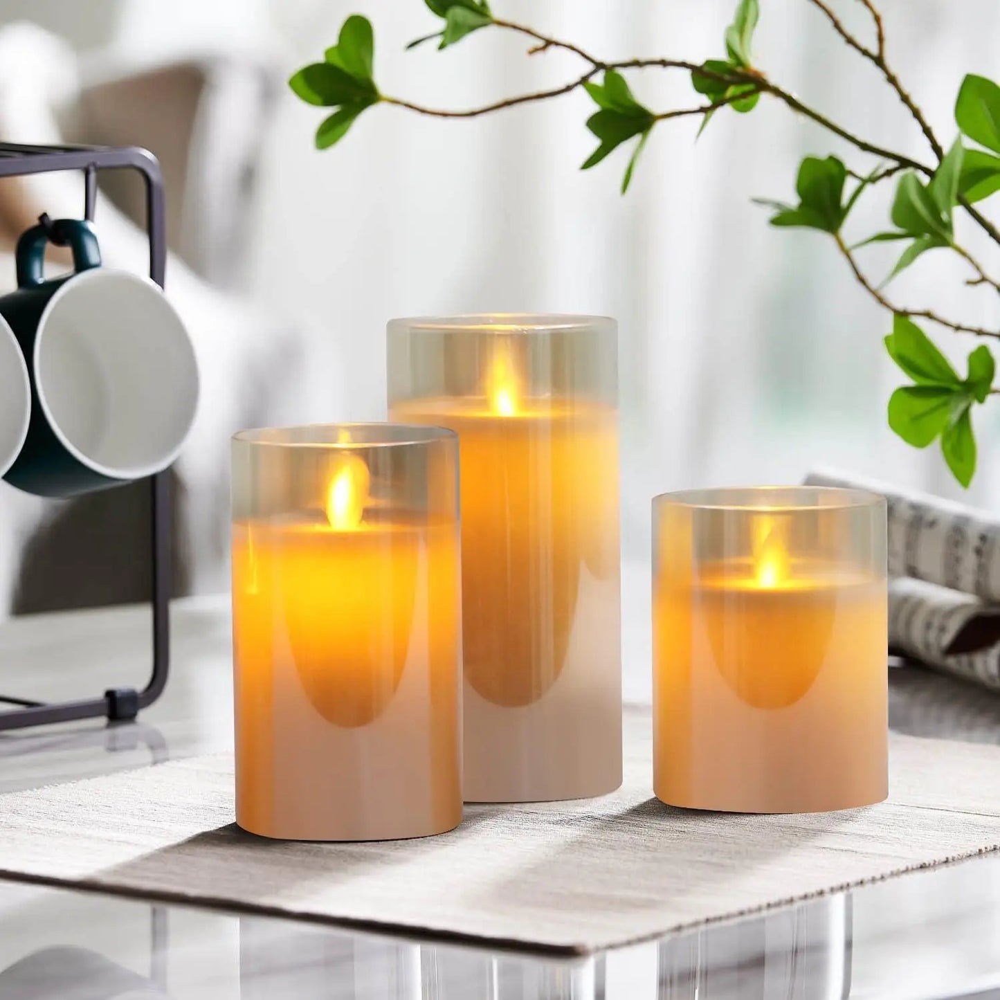 rechargeable LED candle with soft ambient light effect
