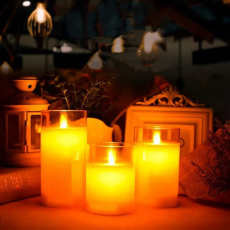 LED Rechargeable Candle with Warm Glow for Home Decor