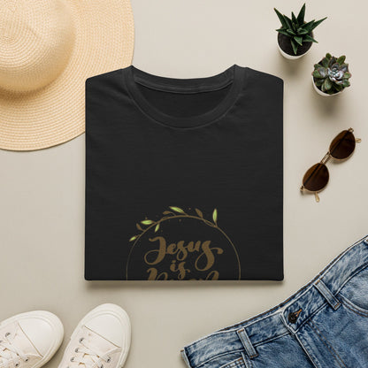 Jesus Is Risen T-Shirt — Christian Easter Faith Tee with Laurel Wreath