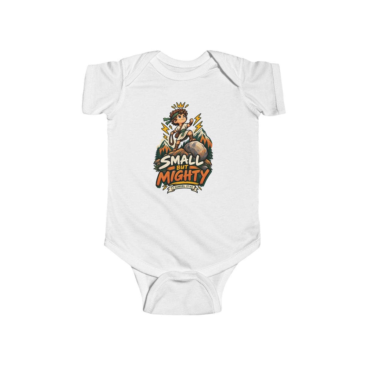 Small but Mighty Baby Bodysuit | David Christian Onesie