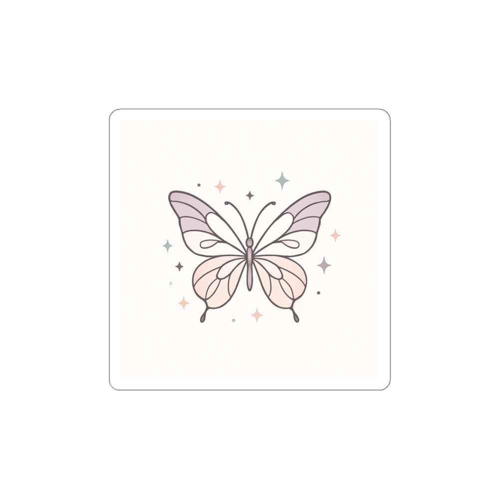 Pastel Butterfly Kiss-Cut Sticker — Cute Laptop & Planner Decal