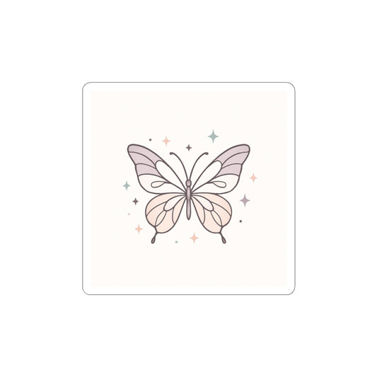 Pastel Butterfly Kiss-Cut Sticker — Cute Laptop & Planner Decal