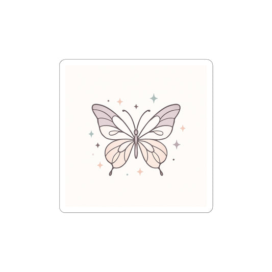 Pastel Butterfly Kiss-Cut Sticker — Cute Laptop & Planner Decal