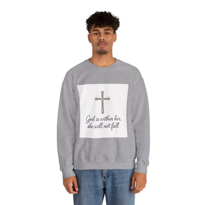 Minimal Cross Crewneck Sweatshirt — Christian Faith Symbol Pullover