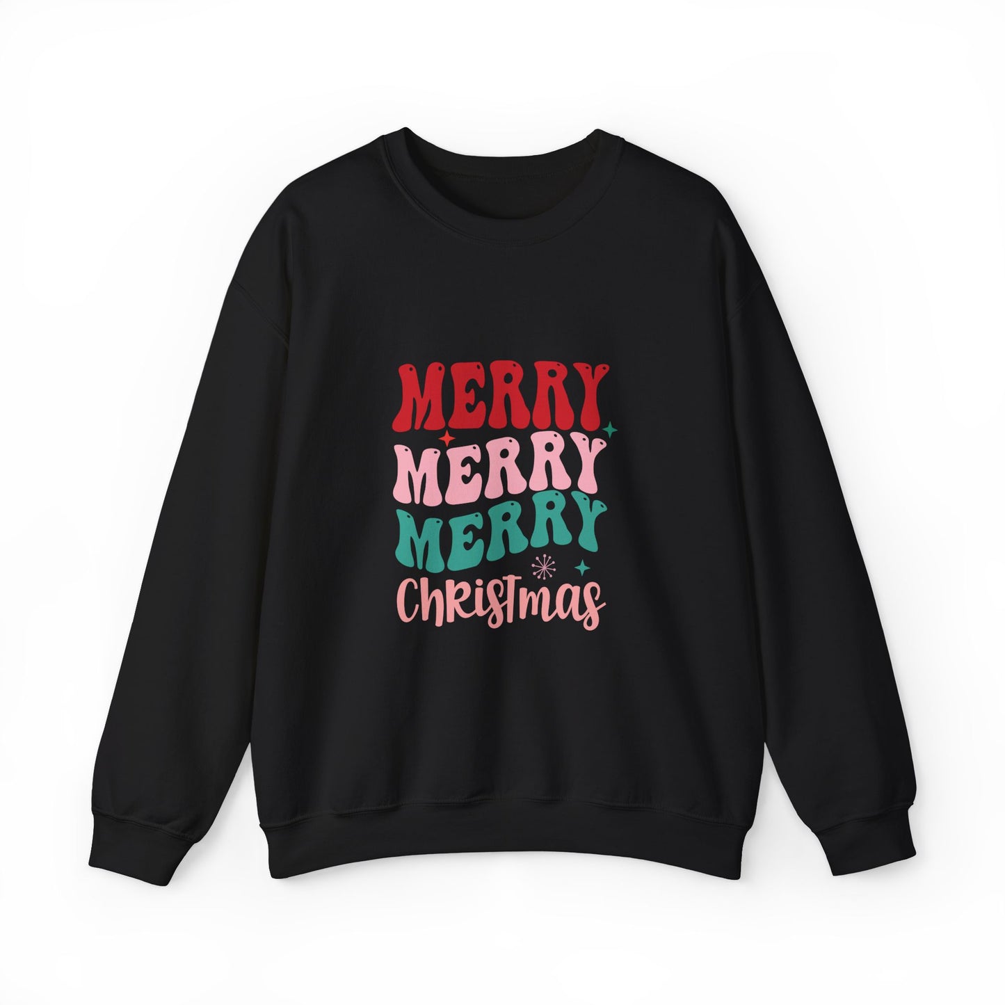 Christmas Crewneck Sweatshirt — "Merry Merry Merry" Holiday Pullover