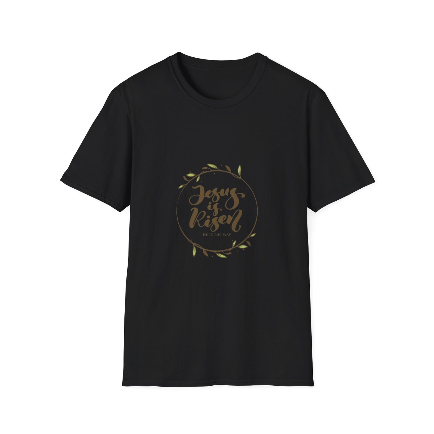 Jesus Is Risen T-Shirt — Christian Easter Faith Tee with Laurel Wreath