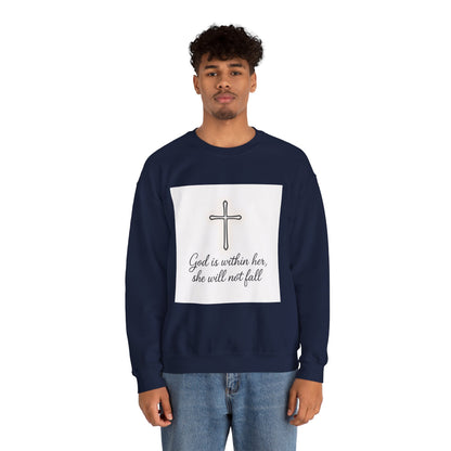 Minimal Cross Crewneck Sweatshirt — Christian Faith Symbol Pullover