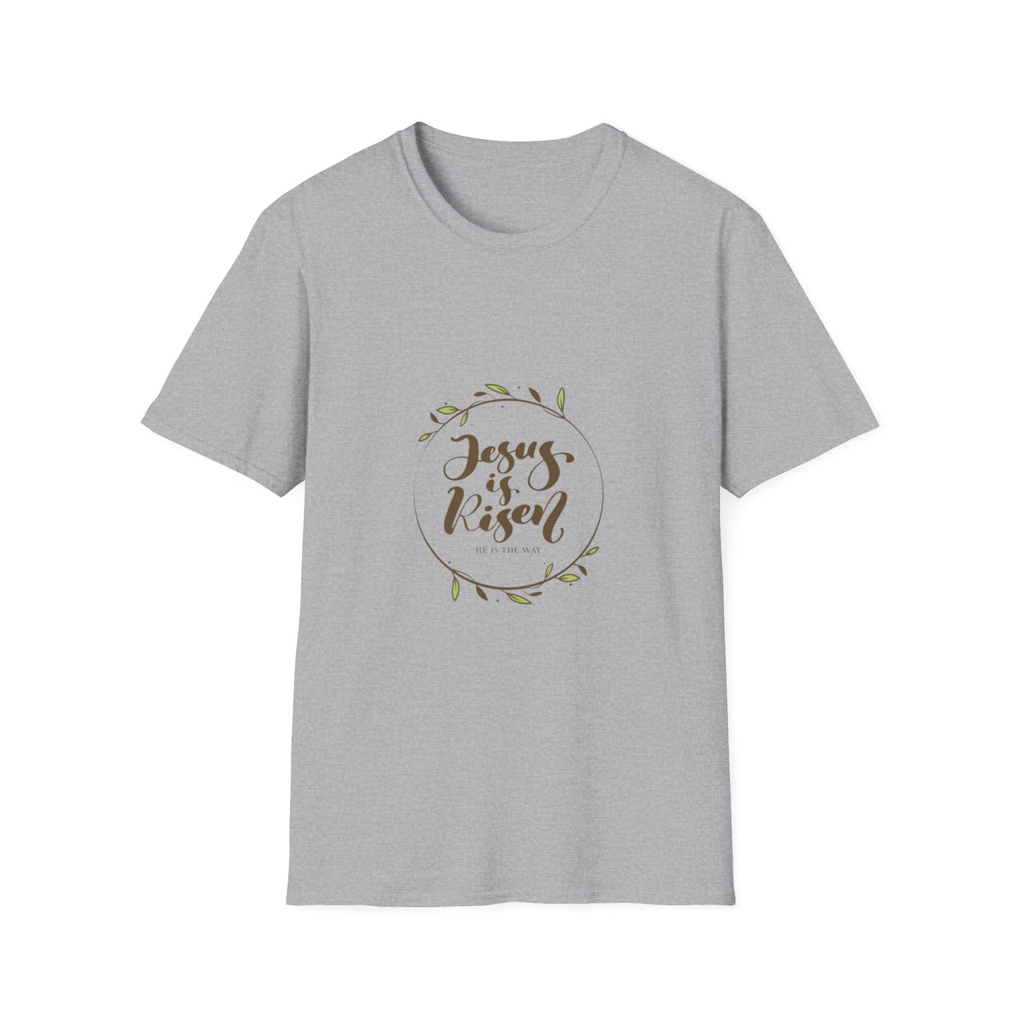 Jesus Is Risen T-Shirt — Christian Easter Faith Tee with Laurel Wreath