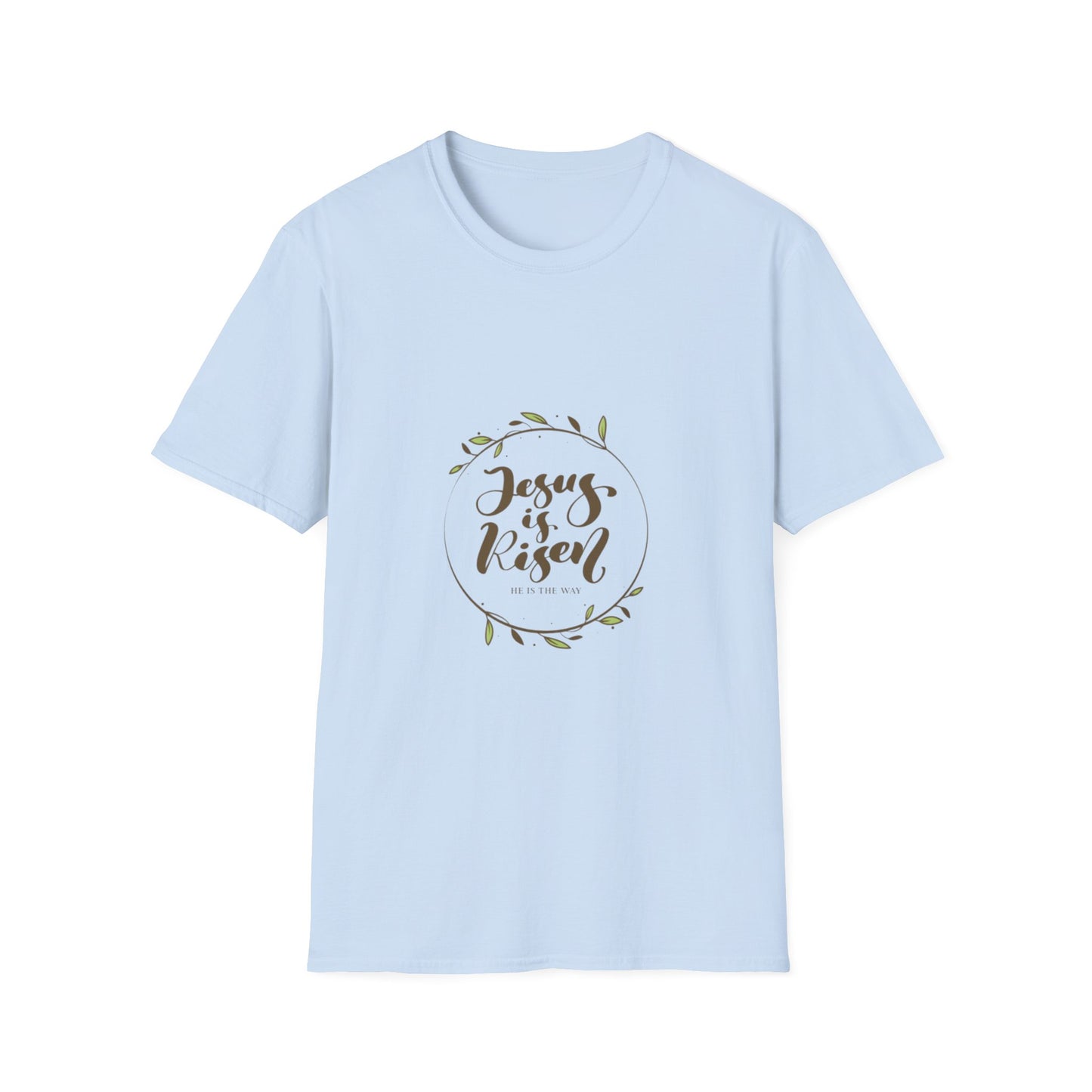 Jesus Is Risen T-Shirt — Christian Easter Faith Tee with Laurel Wreath
