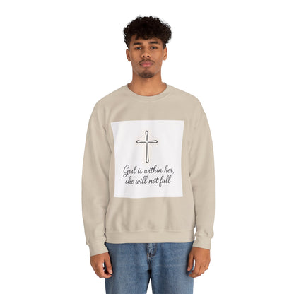 Minimal Cross Crewneck Sweatshirt — Christian Faith Symbol Pullover