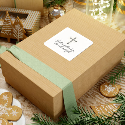 Christian Cross Sticker — "God is within her, she will not fall" Inspirational Faith Kiss-Cut Sticker