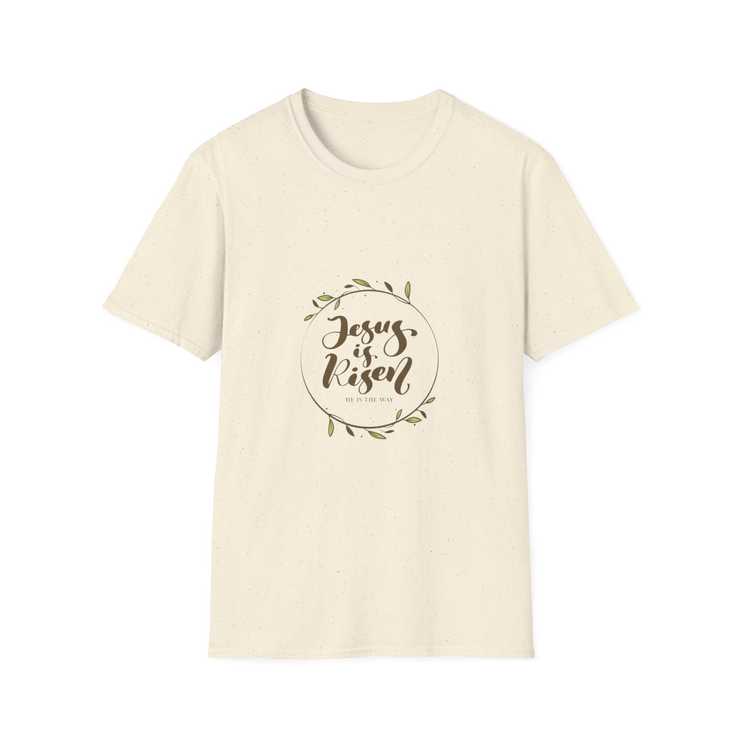 Jesus Is Risen T-Shirt — Christian Easter Faith Tee with Laurel Wreath