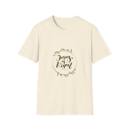 Jesus Is Risen T-Shirt — Christian Easter Faith Tee with Laurel Wreath