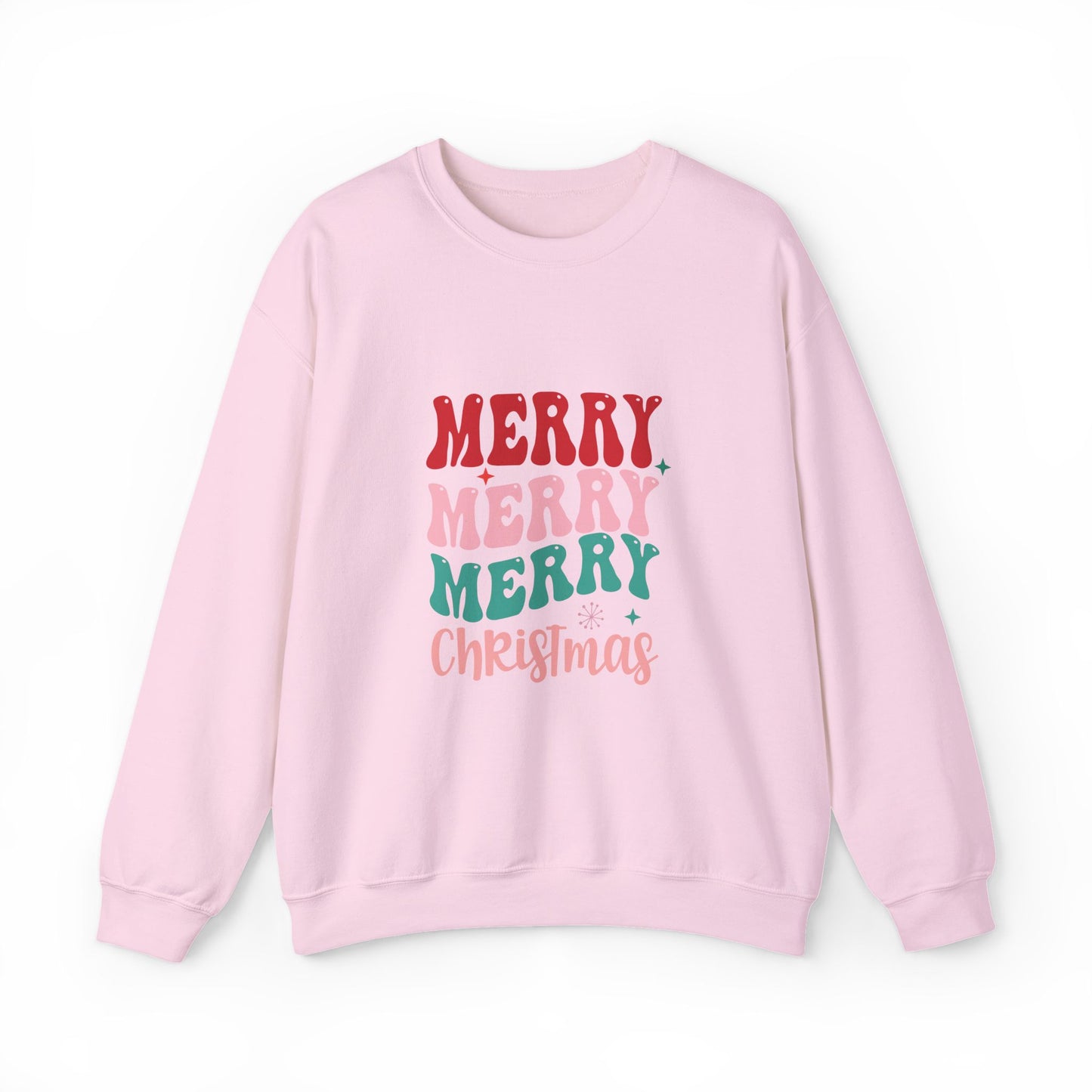 Christmas Crewneck Sweatshirt — "Merry Merry Merry" Holiday Pullover