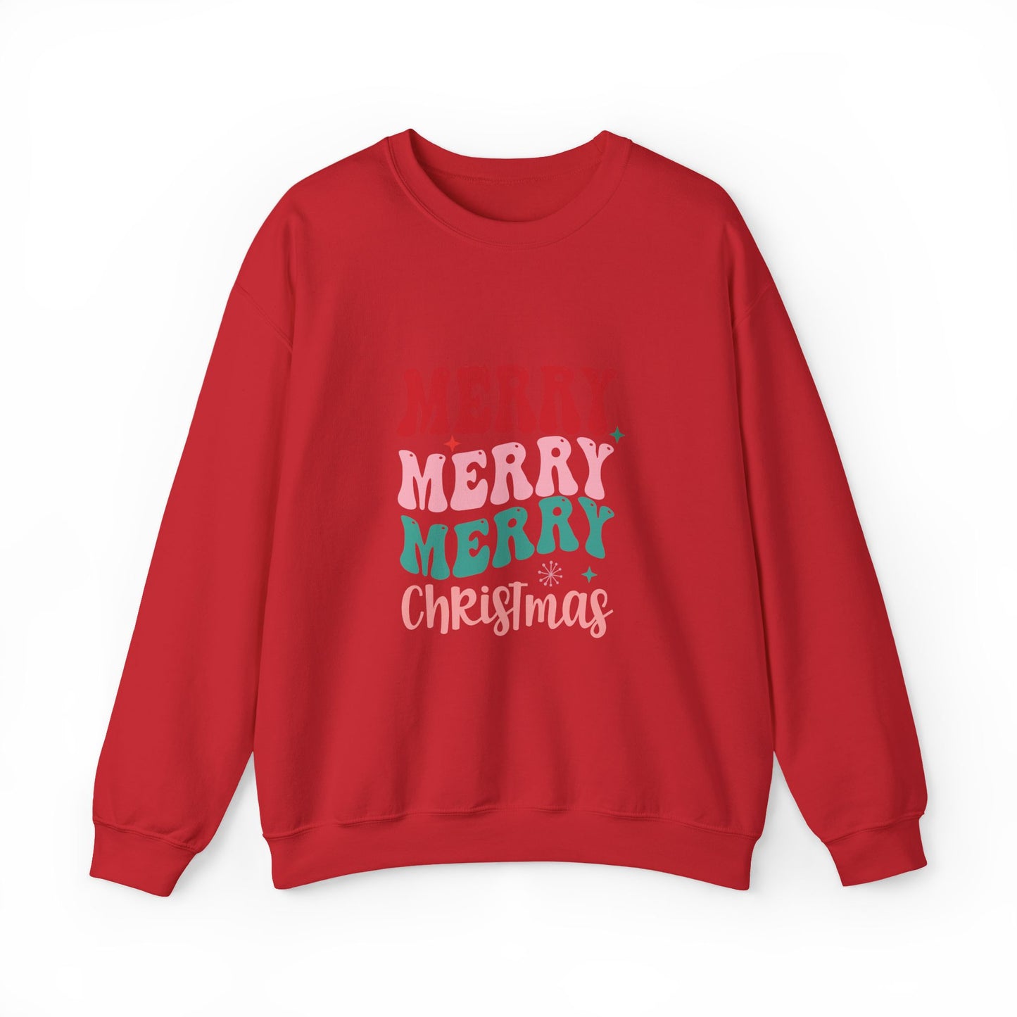 Christmas Crewneck Sweatshirt — "Merry Merry Merry" Holiday Pullover
