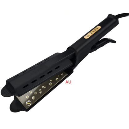 Ceramic flat iron hair straightener with adjustable heat settings