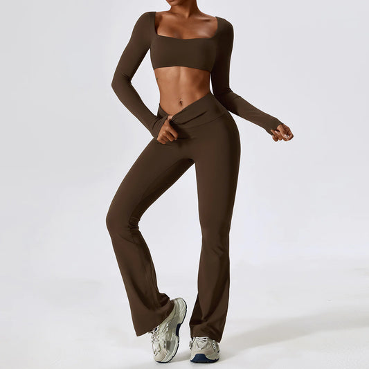 2-piece yoga outfit for women-stretchy and seamless