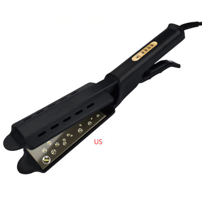 Ceramic flat iron hair straightener with adjustable heat settings