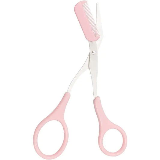 Pink Eyebrow scissors with built-n comb for trimming brows