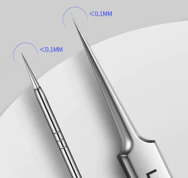 stainless steel pimple extractor kit with needles and hook tools