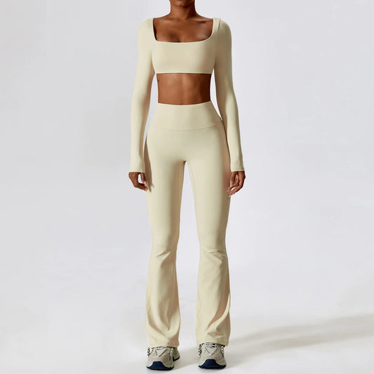 2-piece yoga outfit for women-stretchy and seamless